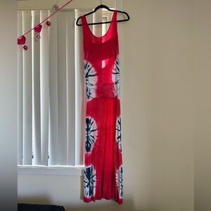 VENUS Red Ruched Maxi Sundress